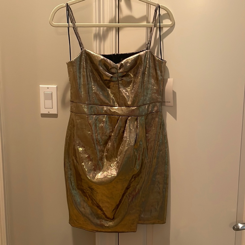 Zara gold dress